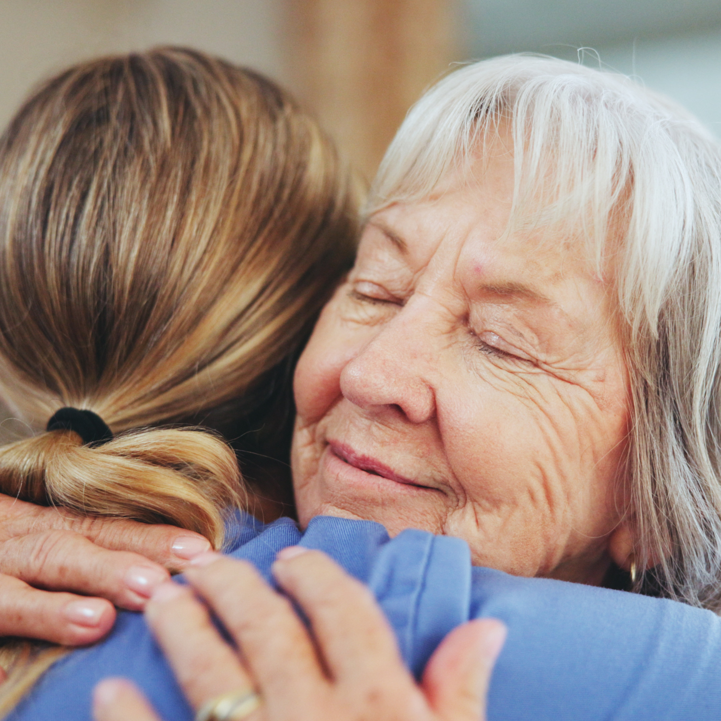 Ladies hugging