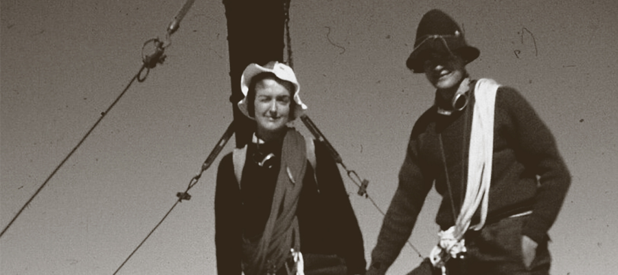 Two people standing 