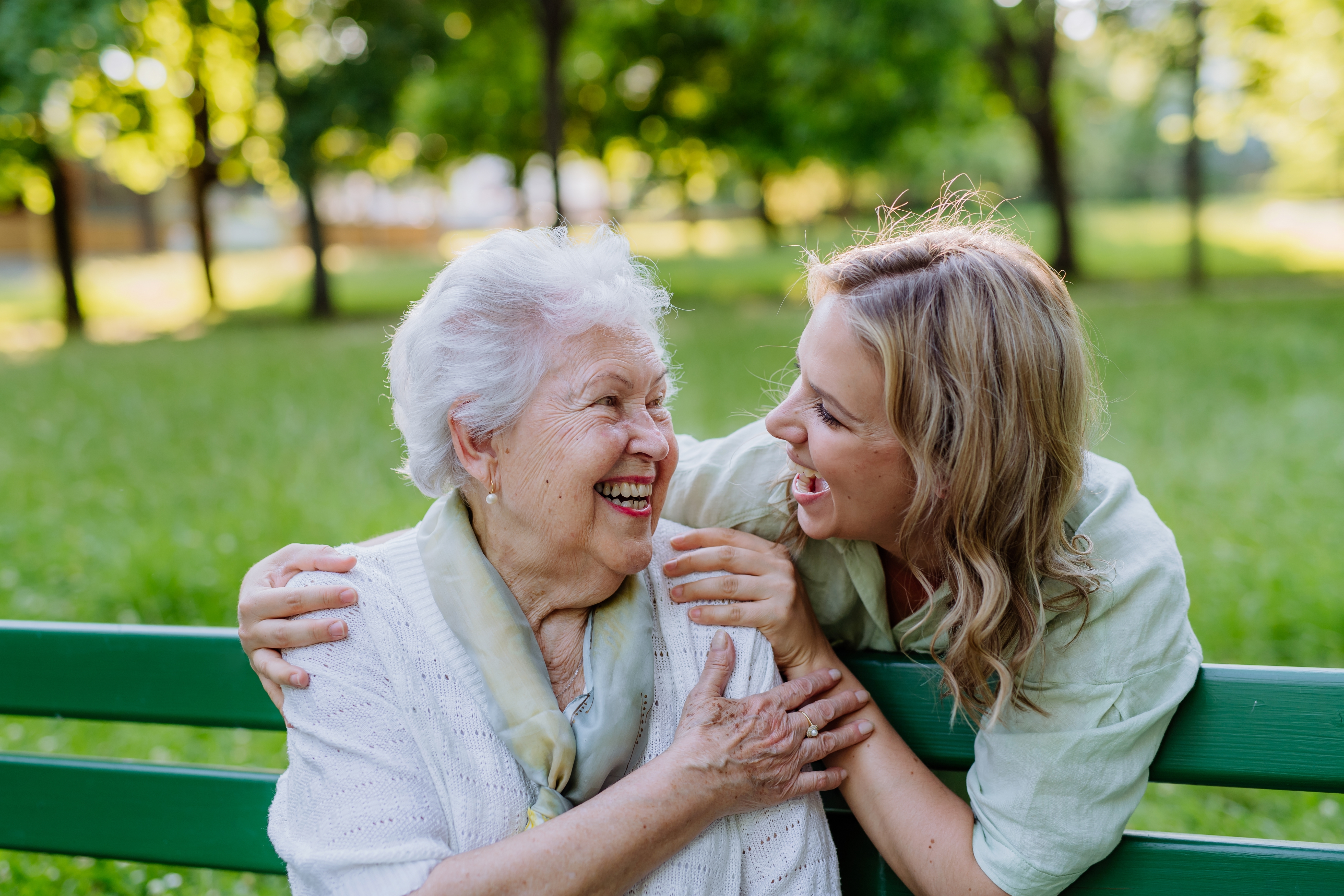 Two ladies smiling