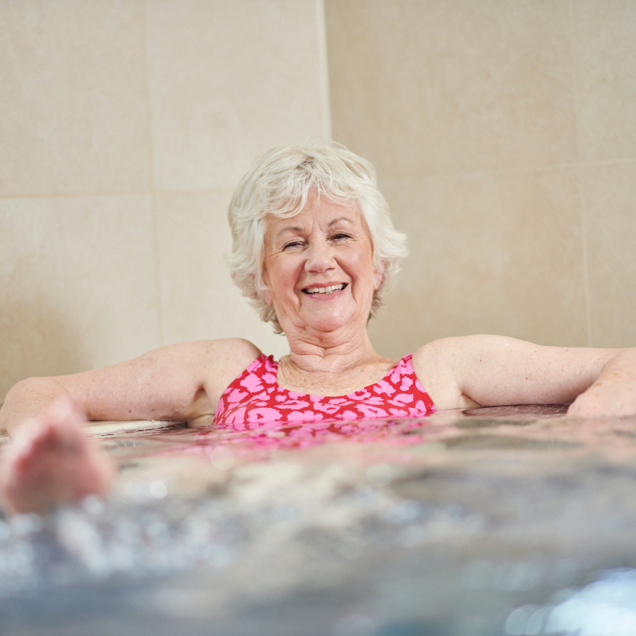Lady in a hot tub