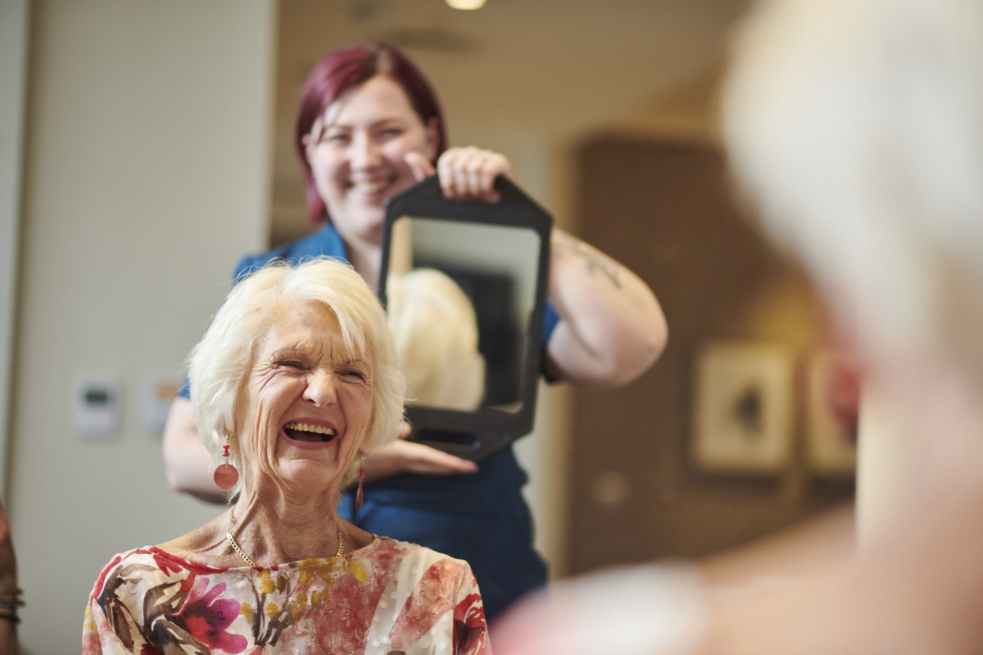 Resident in hair salon