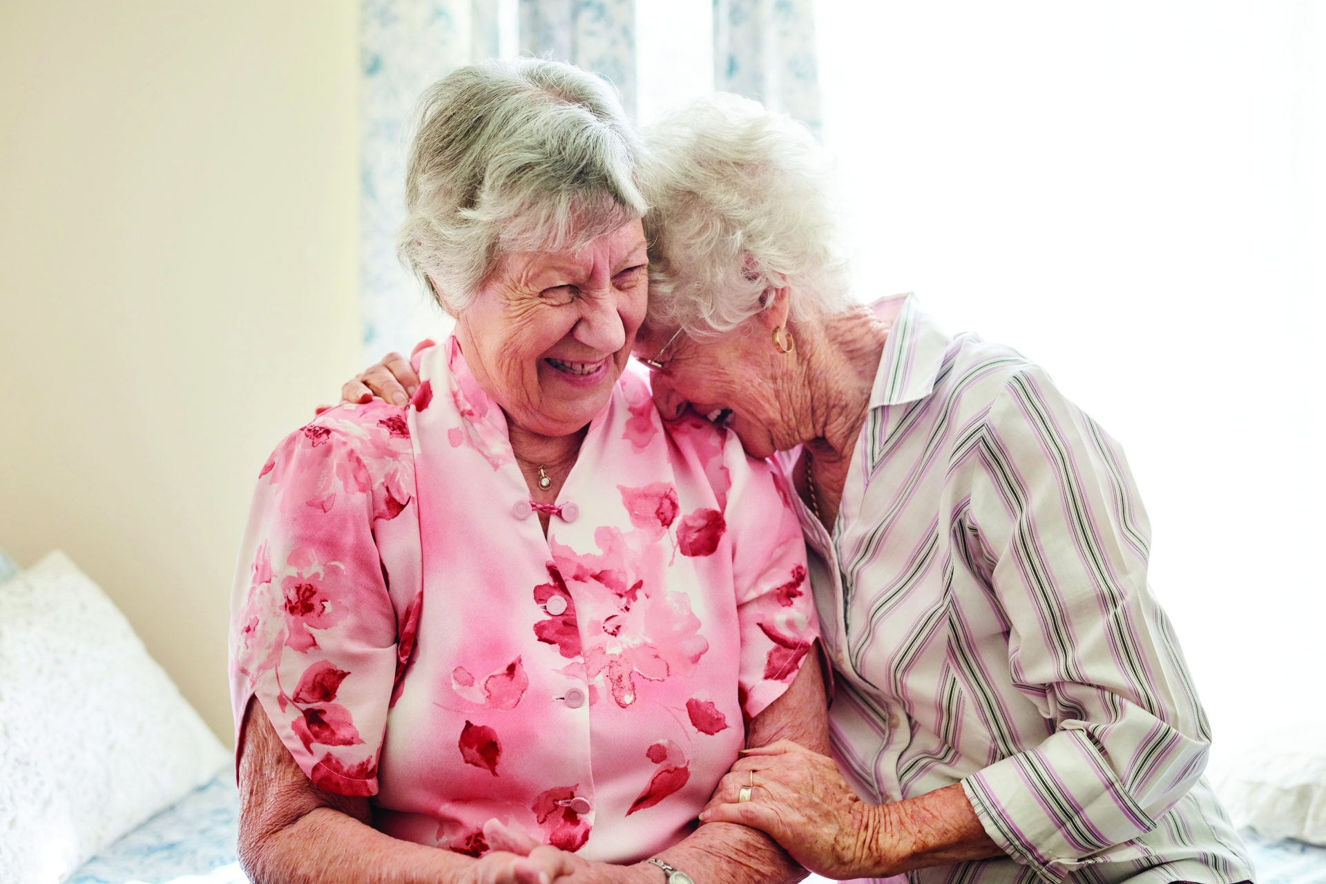 Two ladies laughing