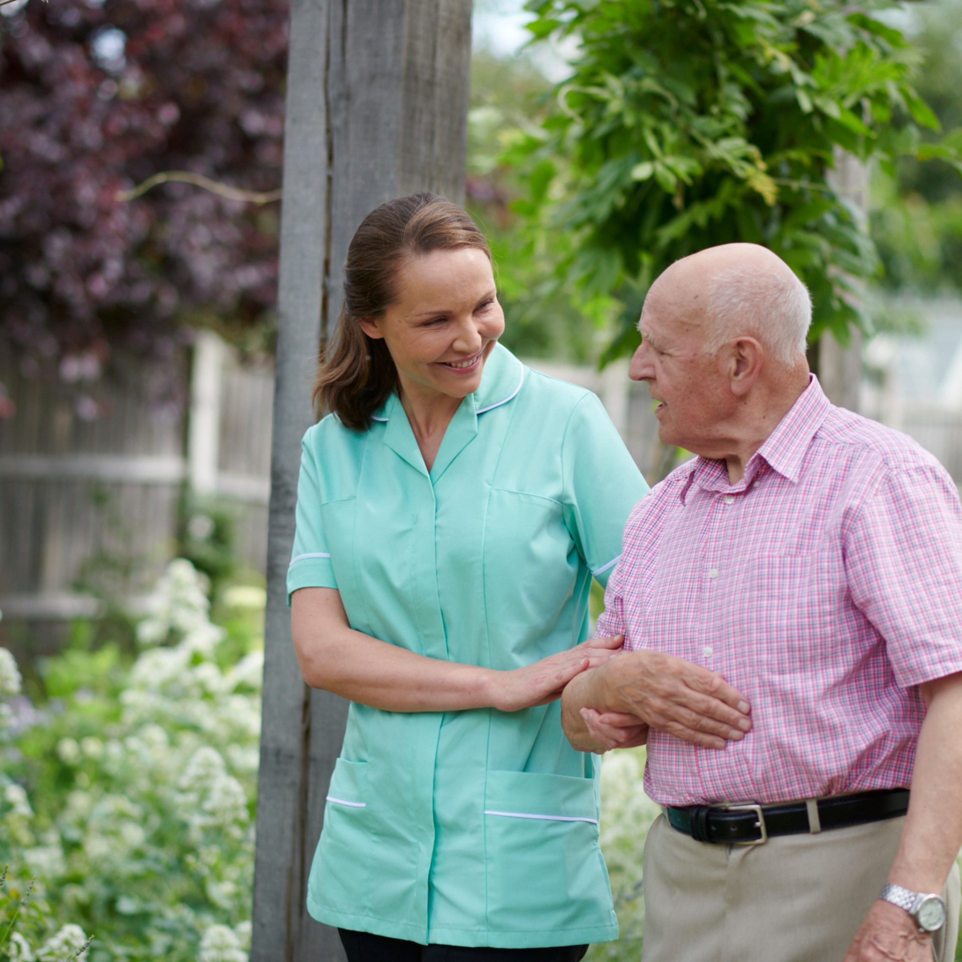 A carer and resident