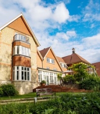 Lakeside terrace at Richmond Villages Letcombe Regis 