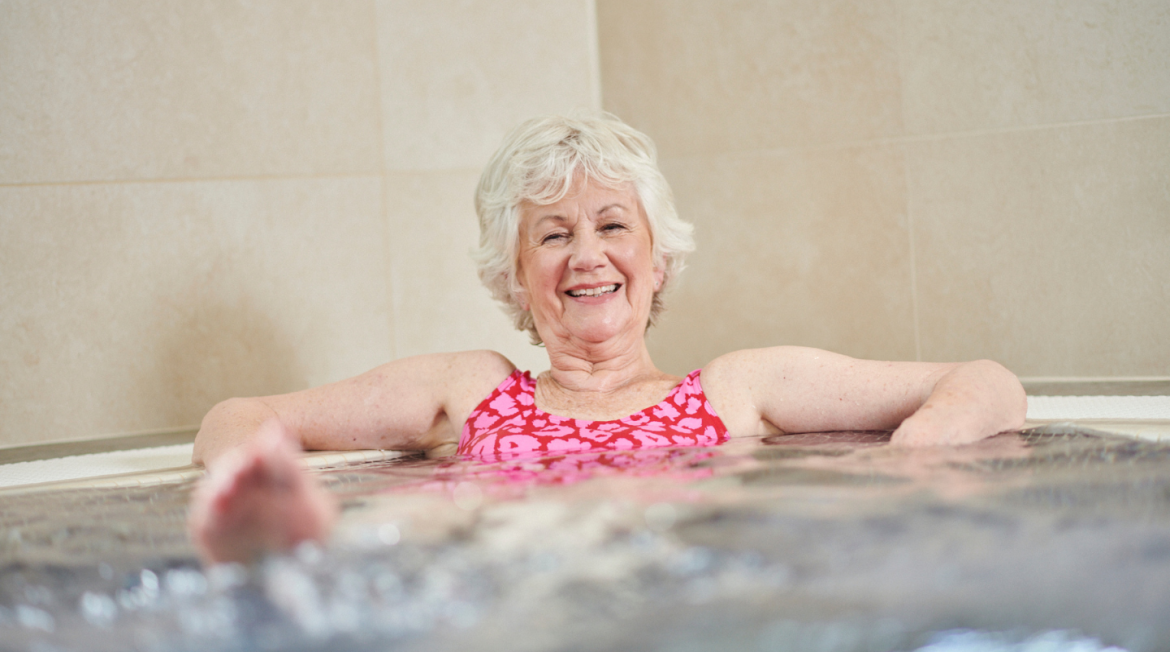 Lady in a hydrotherapy pool