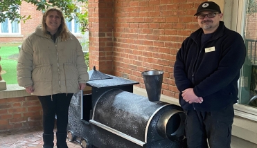 Head gardener with train