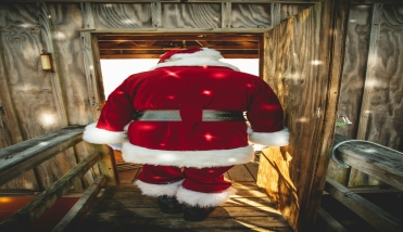 Father Christmas from the back