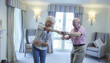 Residents dancing
