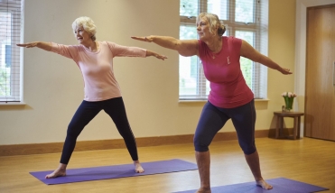 Residents enjoying yoga