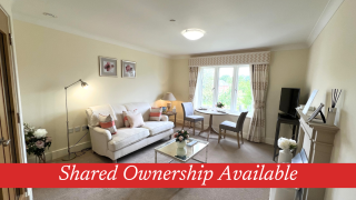 Living room with banner