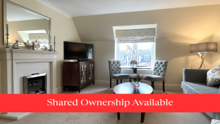 Living Room with Banner