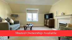 Living Room with Banner